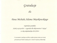 Stypendium Marszałka Województwa Kujawsko-Pomorskiego (Toruń, 2013)