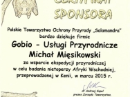 Salamandra certyfikat (sierpień 2015)